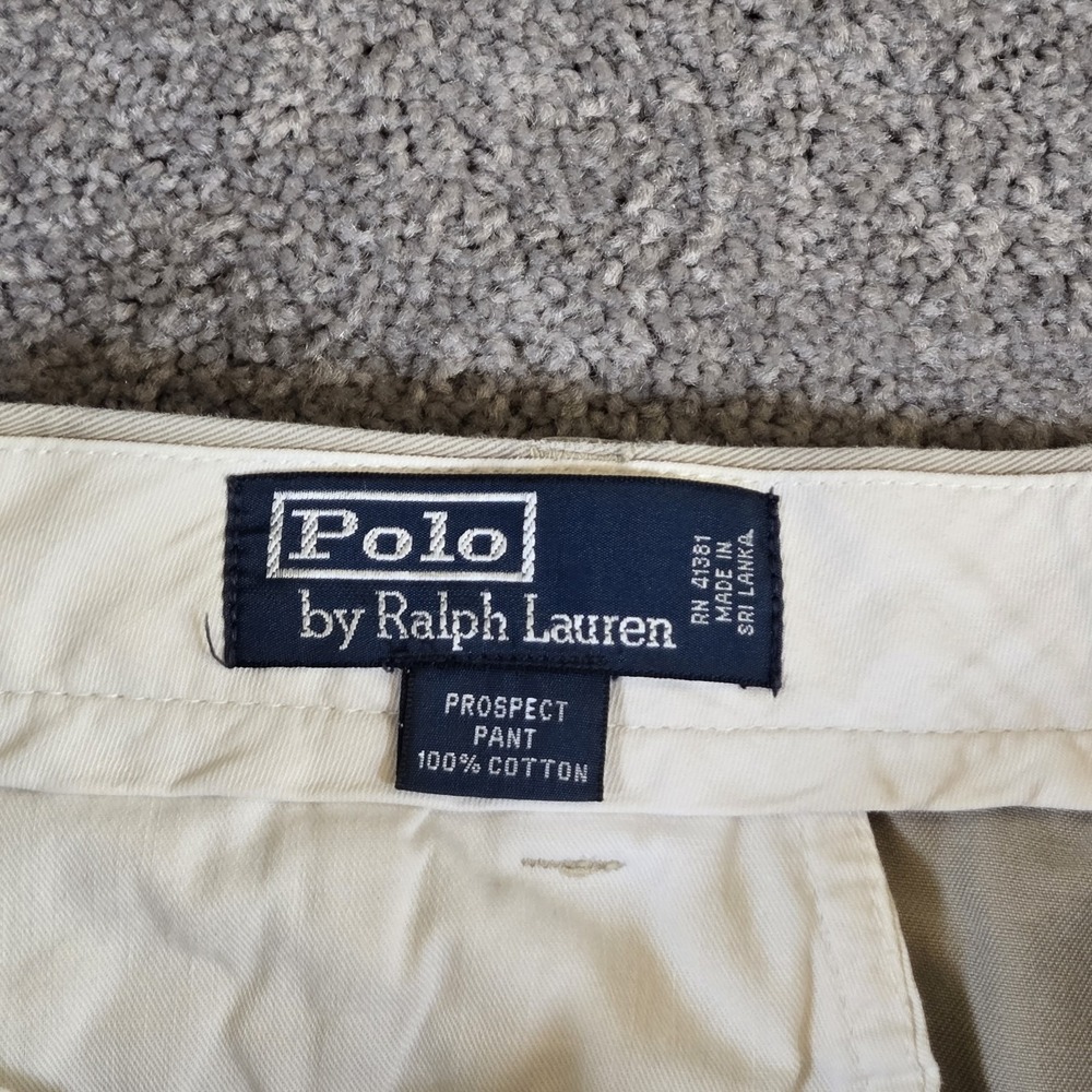 Polo Ralph Lauren Chino Prospect Pant Mens 38x30 Tan Khaki 100% Cotton Preppy - Picture 5 of 9